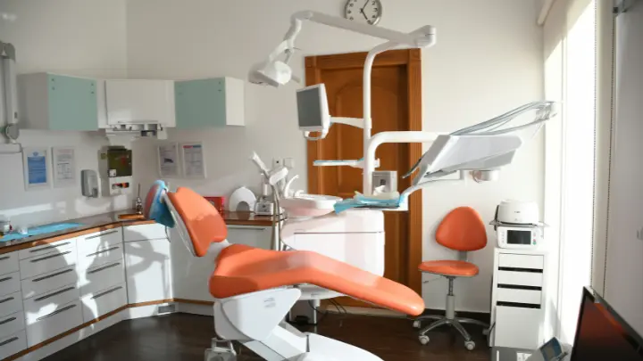 Dentists room with sun shining in